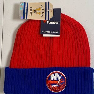 NWT Fanatics NHL New York Islanders Red and Blue  Cuffed Beanie